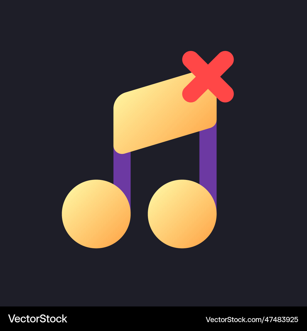 Remove audio track flat gradient fill ui icon Remove audio track flat gradient fill ui icon vector image