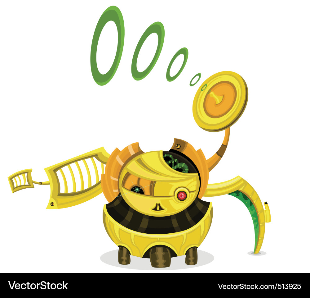 Robot Transmitting Signals vector image