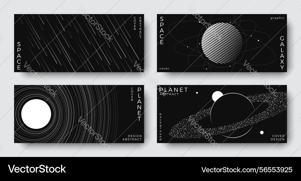 Satz abstrakter Raum horizontale Hintergründe Vektorbild