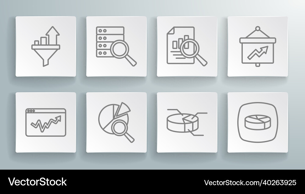 Set line graph chart infographic server search Set line graph chart infographic server search vector image
