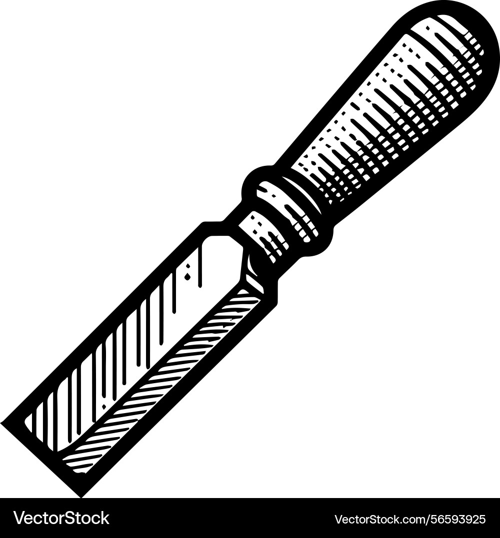 Simple icon of a chisel logo design Simple icon of a chisel logo design vector image