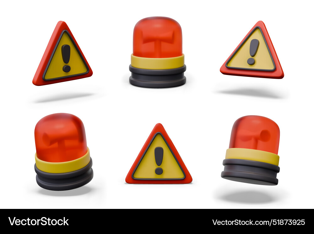 Triangular sign attention danger red emergency Vector Image