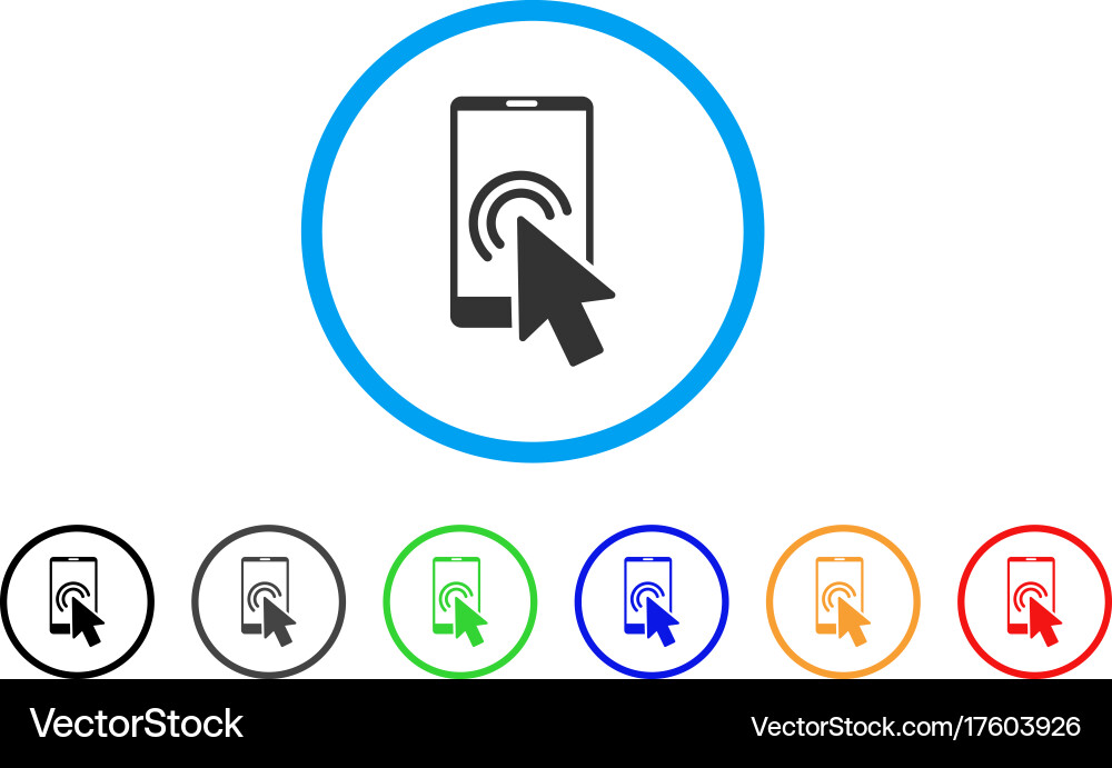 Arrow double click smartphone rounded icon vector image