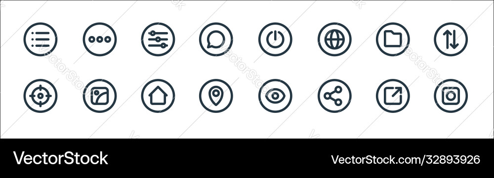 Basic ui line icons linear set quality Vector Image