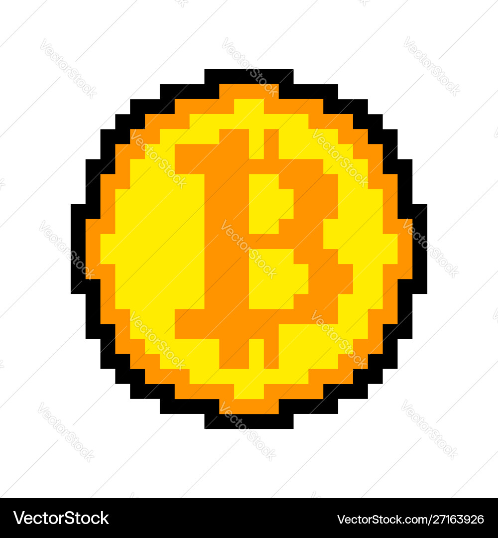 Bitcoin Pixel Art Crypto Coin – Royalty-Free Vector | VectorStock