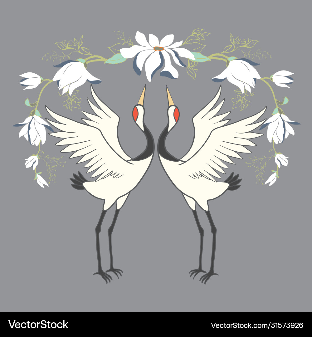 Crane a bird in flight design element Crane a bird in flight design element vector image