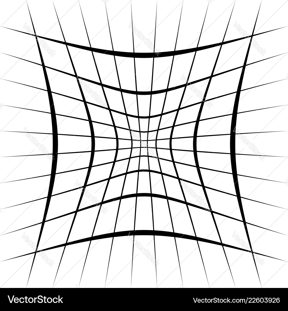 Grid mesh lattice with distortion warp effect Grid mesh lattice with distortion warp effect vector image