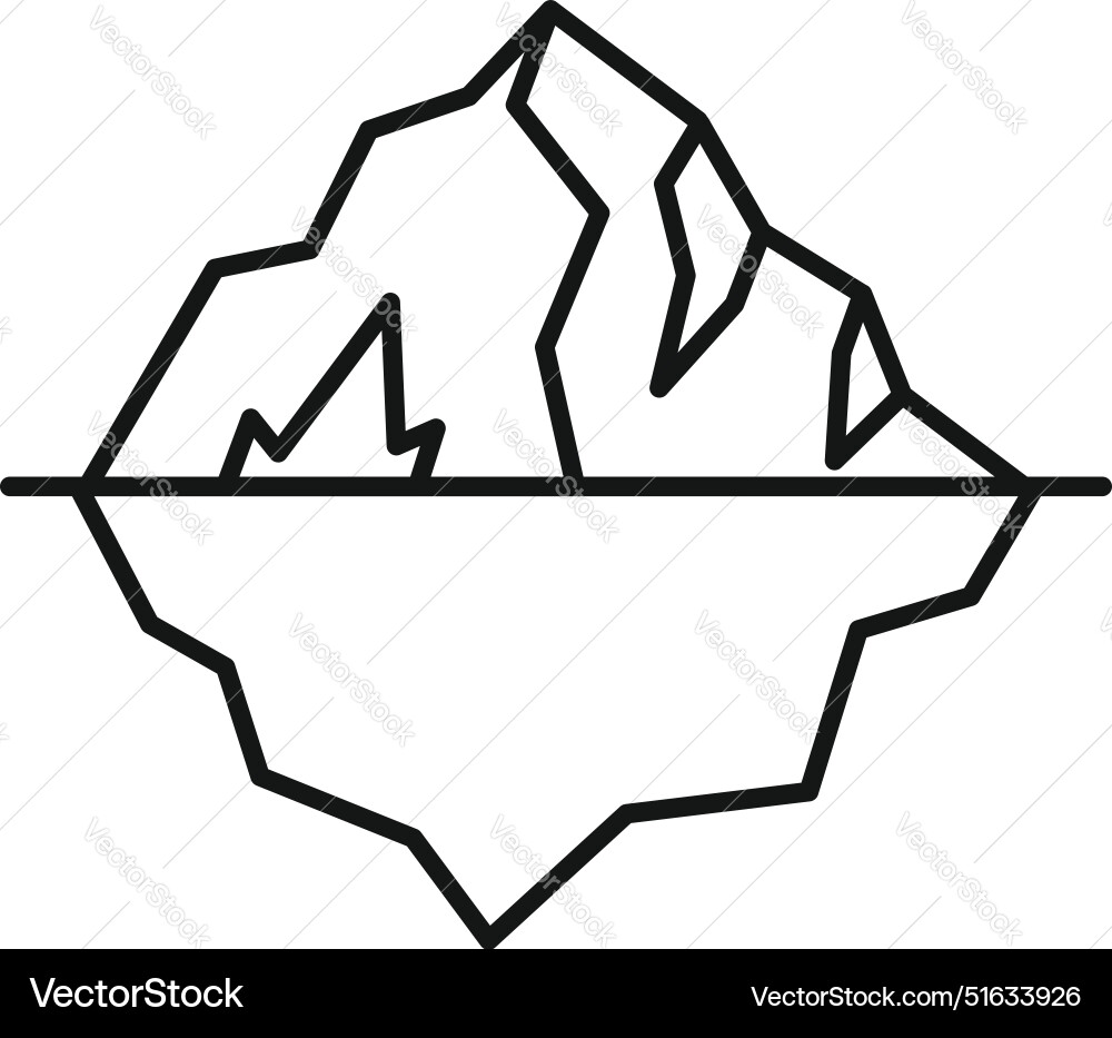 Large iceberg floating with hidden underwater part Large iceberg floating with hidden underwater part Vector Image