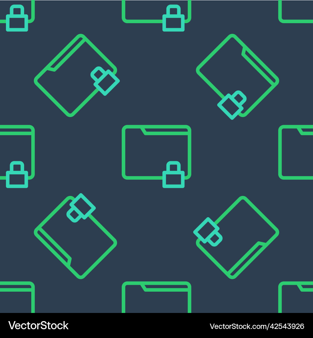 Line folder and lock icon isolated seamless Vector Image