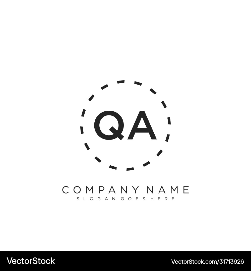 Qa initial handwriting logo design vector image