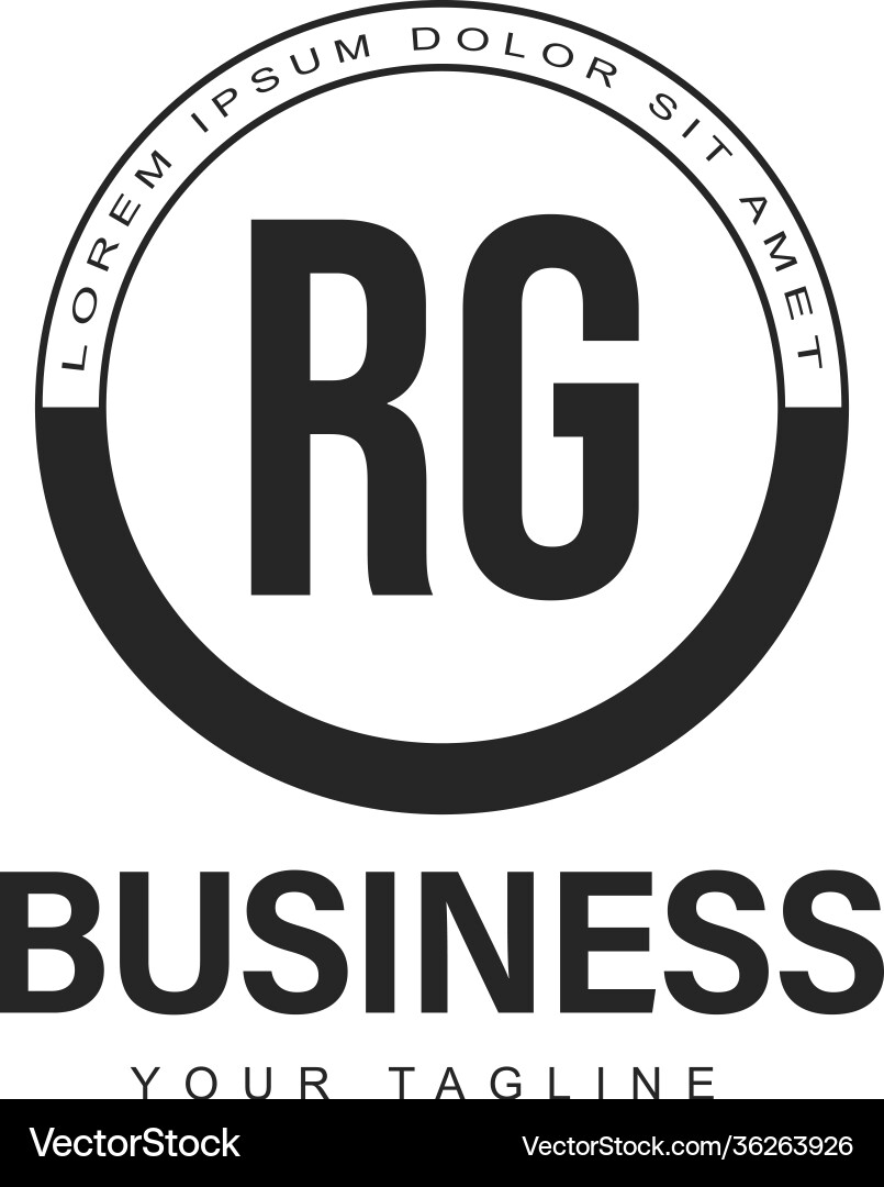 Rg initial a logo design with abstract style Rg initial a logo design with abstract style Vector Image