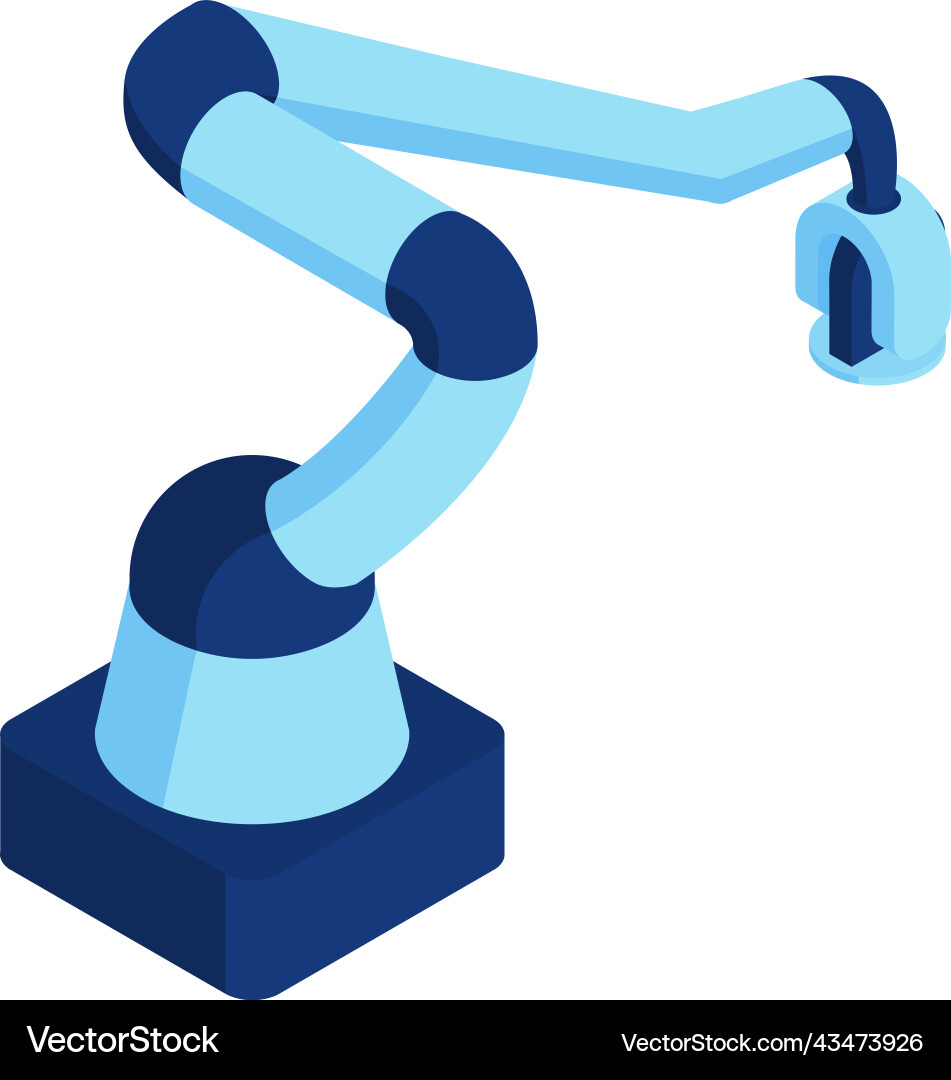 Robot arm automation composition Robot arm automation composition vector image
