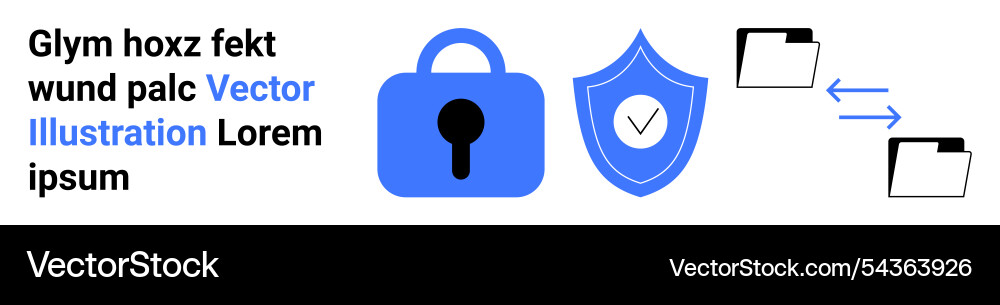 Secure data transfer with padlock shield Secure data transfer with padlock shield vector image