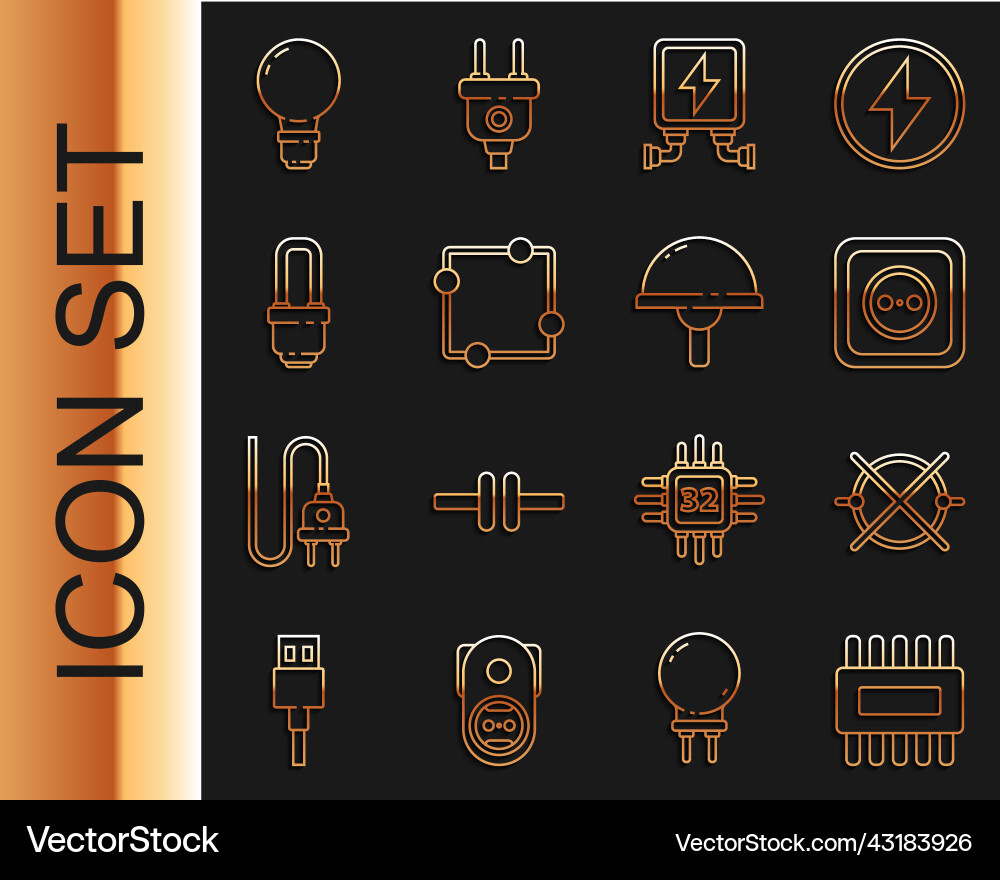 Set line processor with microcircuits cpu Set line processor with microcircuits cpu vector image
