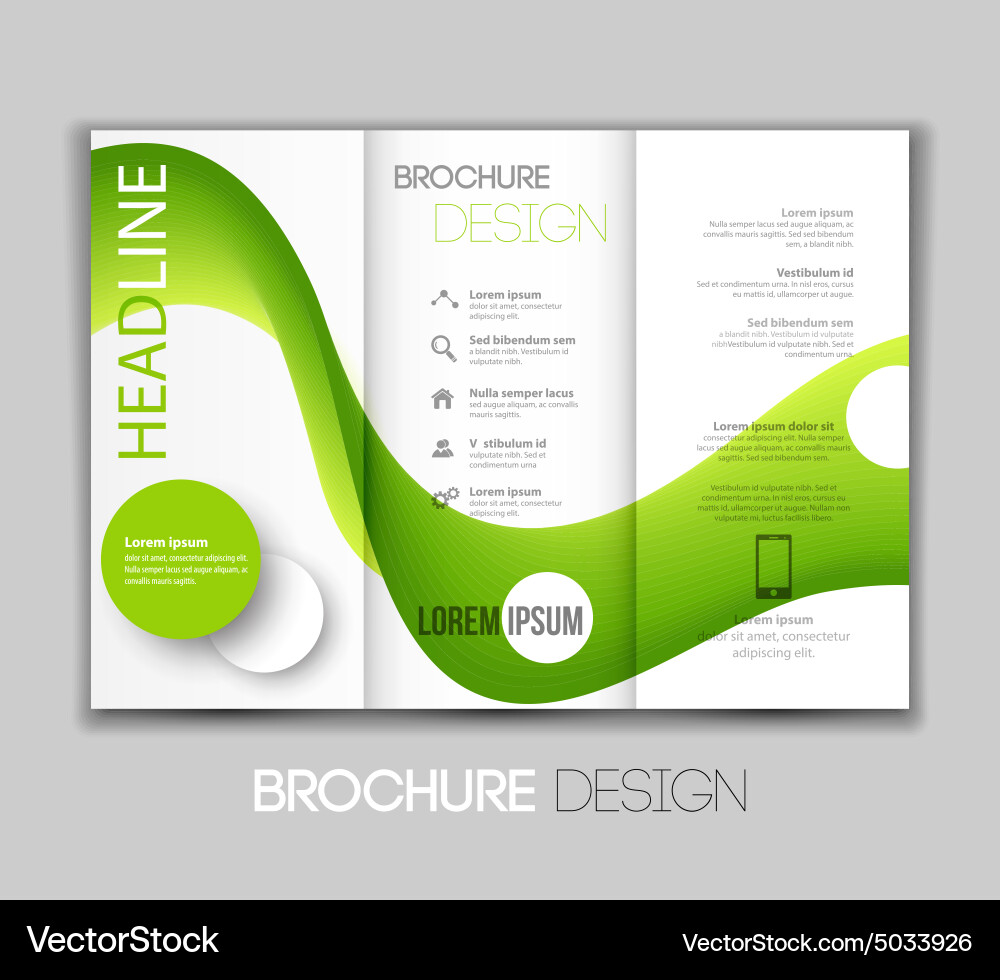 Template leaflet design with color lines vector image