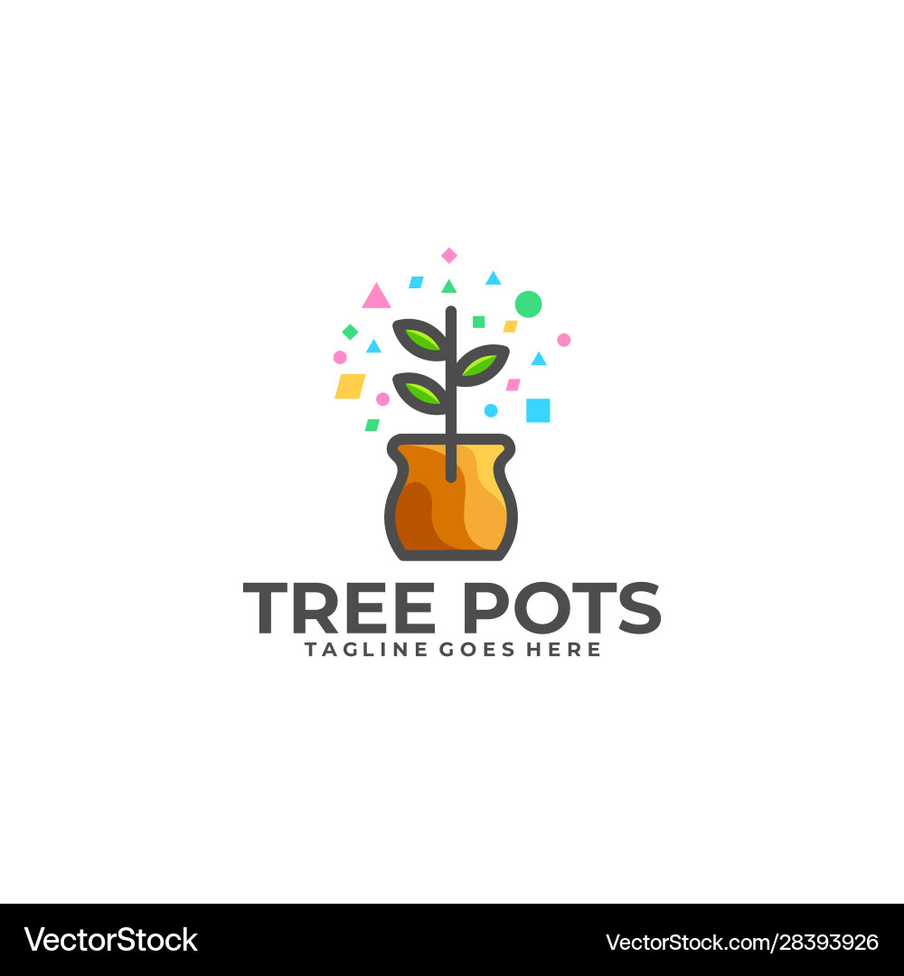 Tree pots template Tree pots template Vector Image