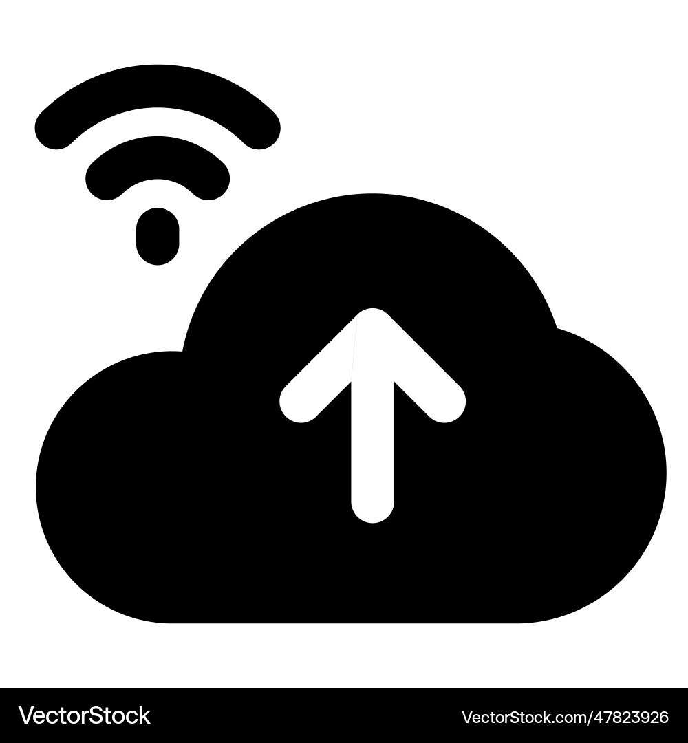 Uploading data over wireless from cloud storage Vector Image