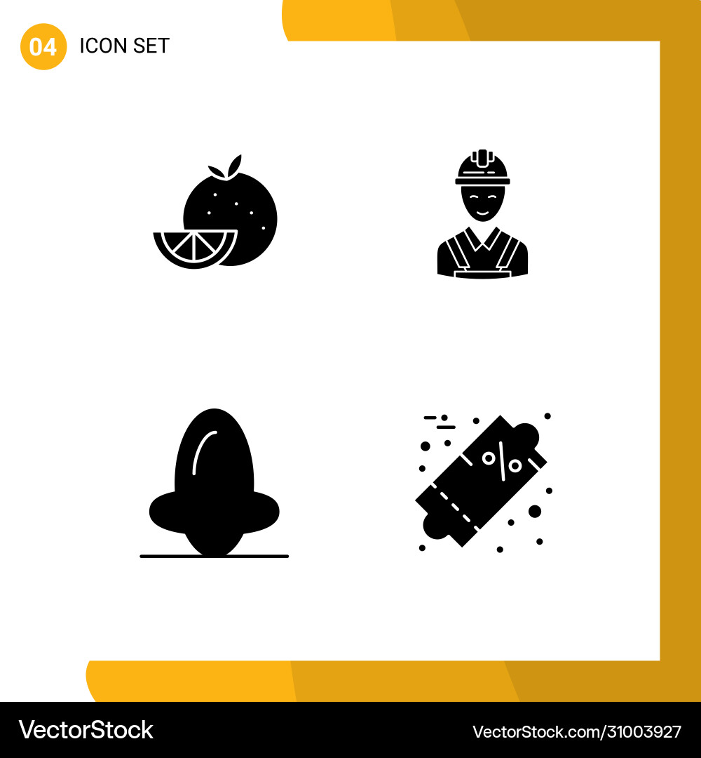 4 universal solid glyphs set for web and mobile Vector Image