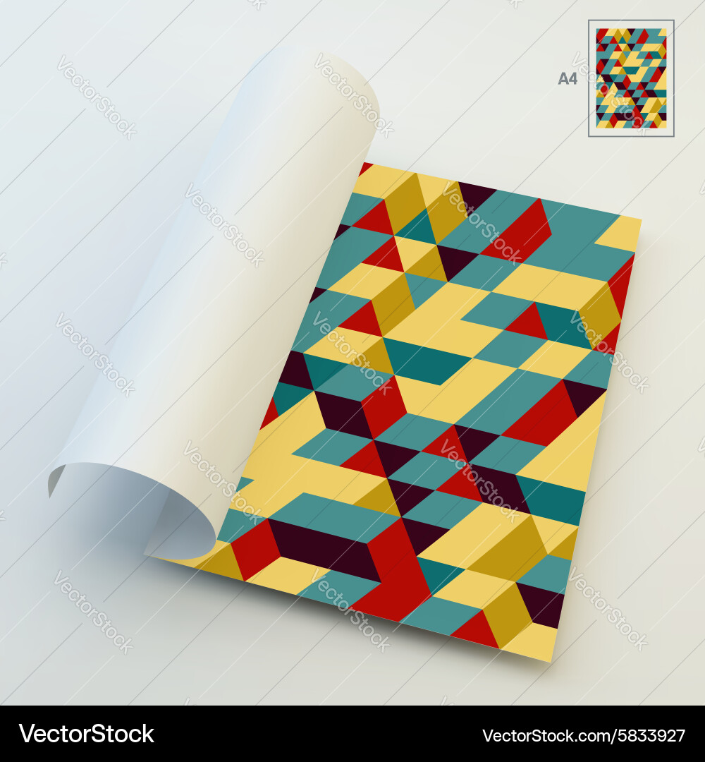 A4 business blank 3d blocks structure background vector image