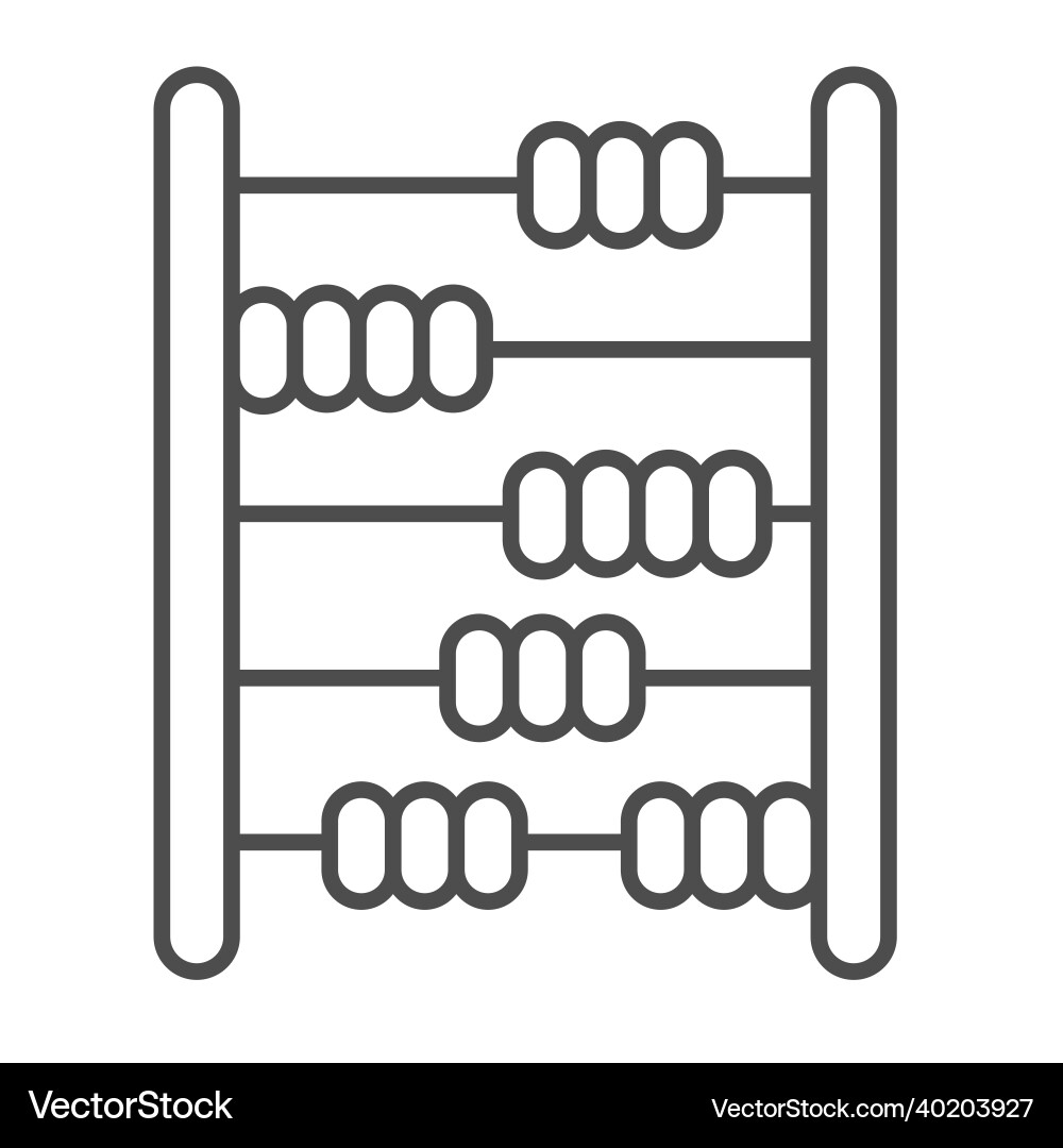 Abacus math counting counter arithmetic thin Abacus math counting counter arithmetic thin Vector Image