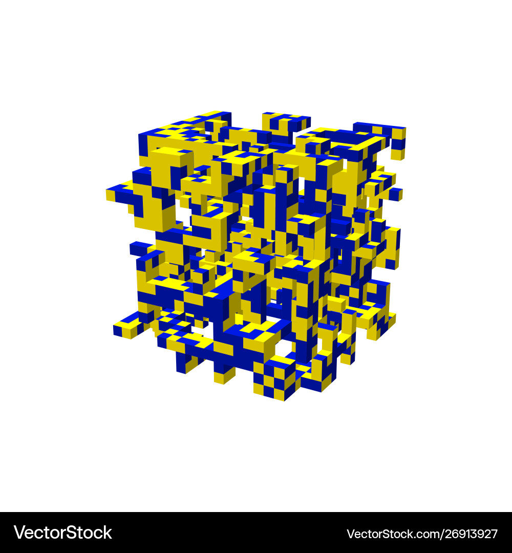 Abstract 3d construction in form cube vector image