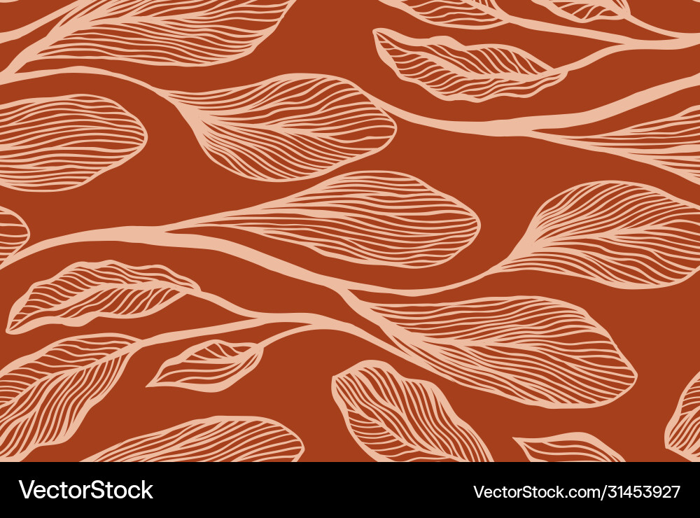 Abstract botanical seamless pattern in light vector image