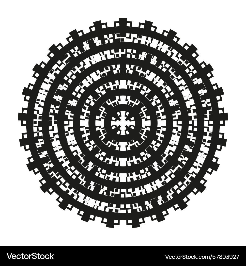 Abstract circular pattern geometric radial shapes Vector Image