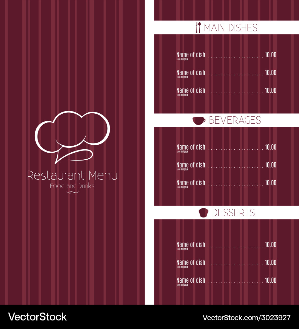 Abstract menu background with some special objects vector image