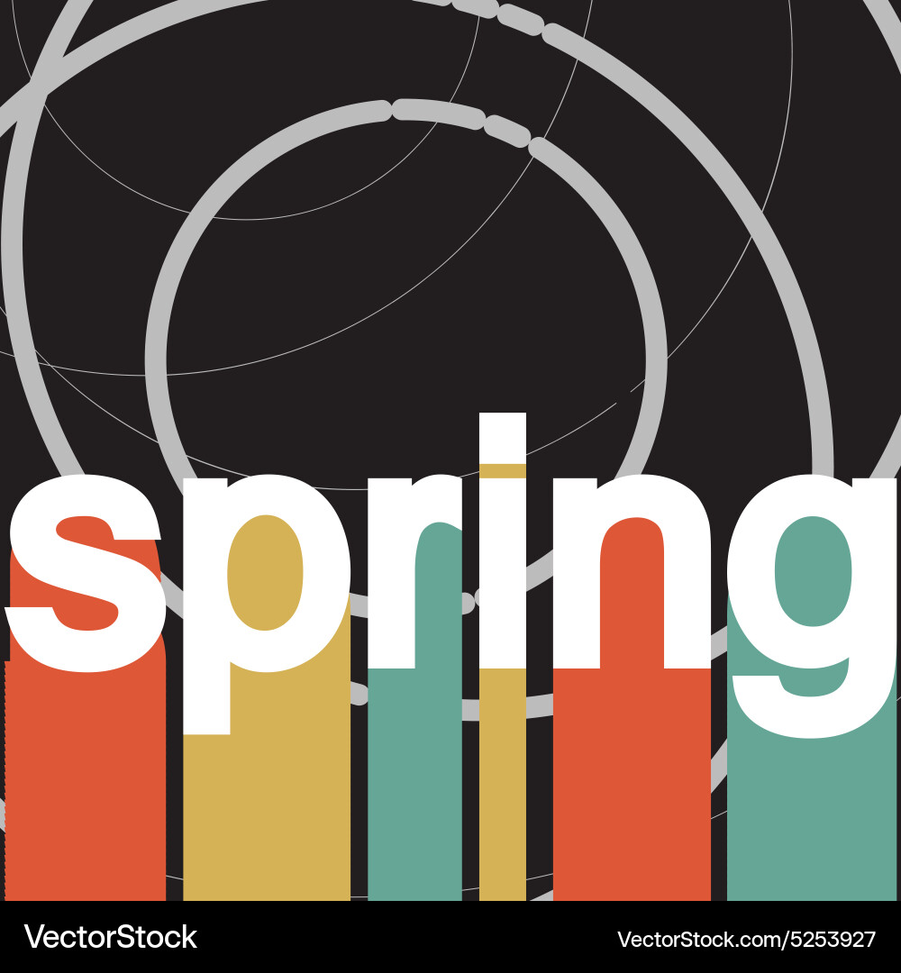 Card with print and sign spring Vector Image