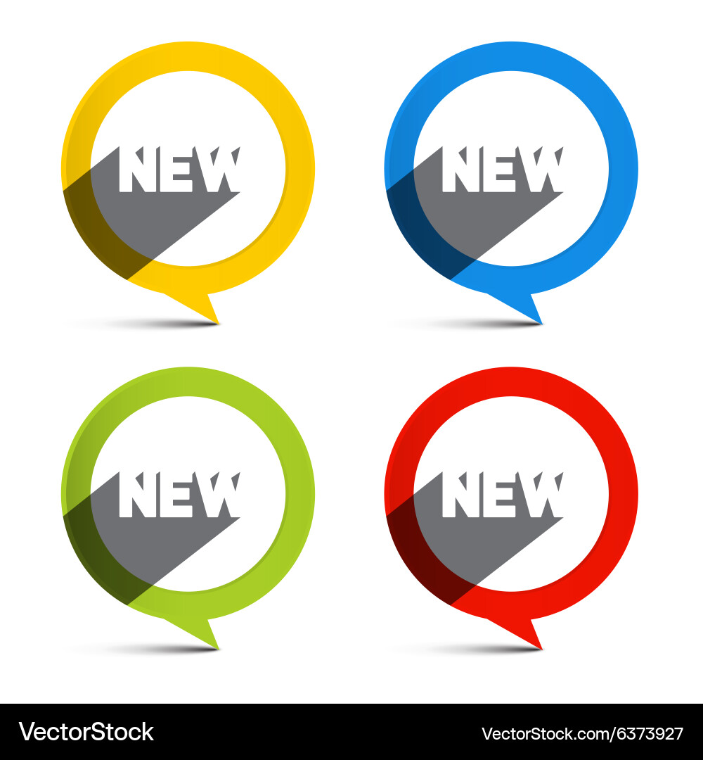 Circle colorful new labels set Vector Image