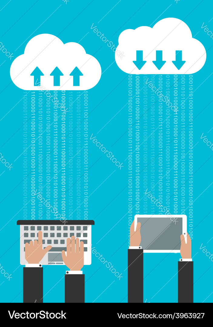 Cloud-Datensynchronisation Vektorbild