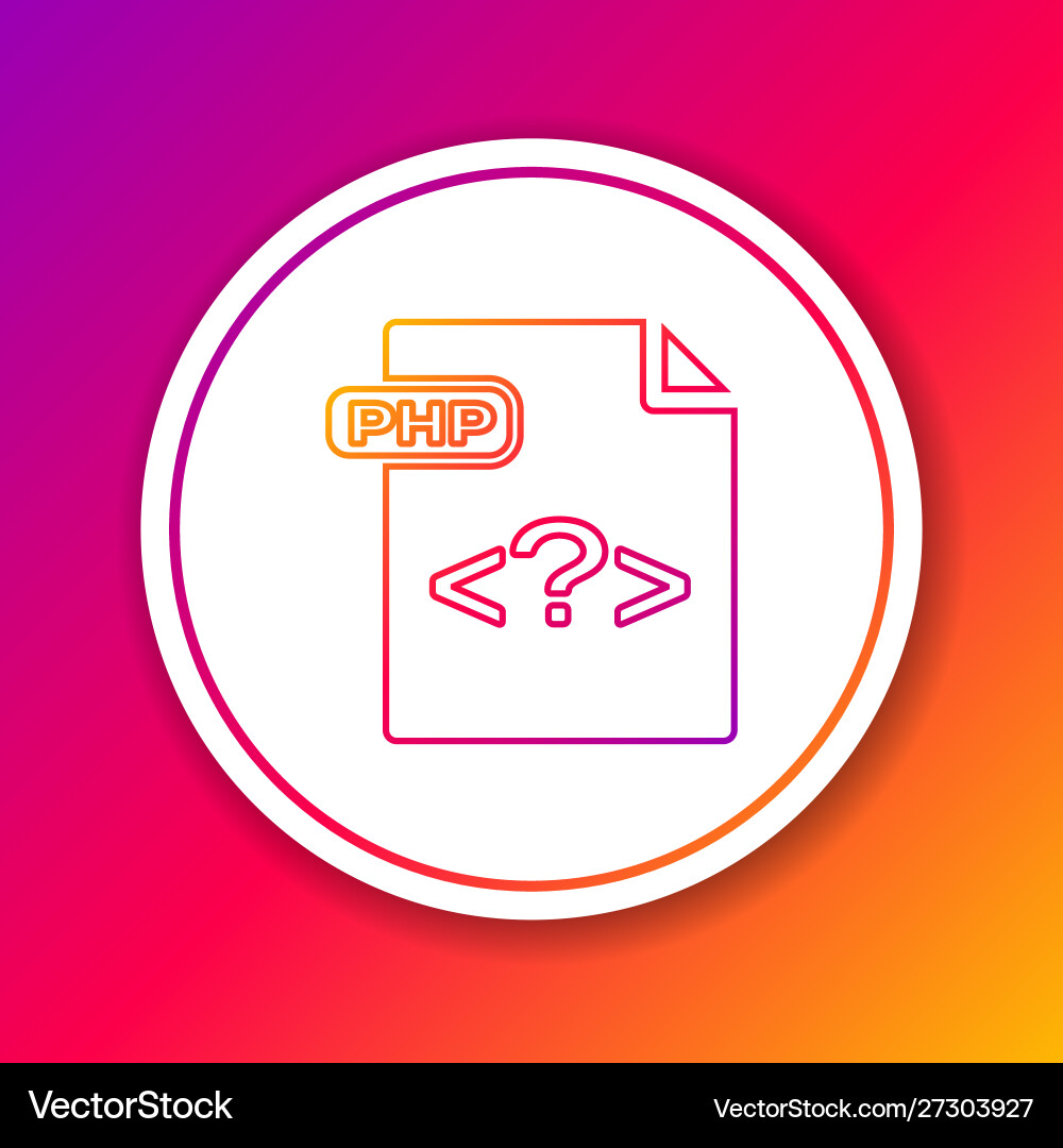 Color line php file document download button Color line php file document download button vector image
