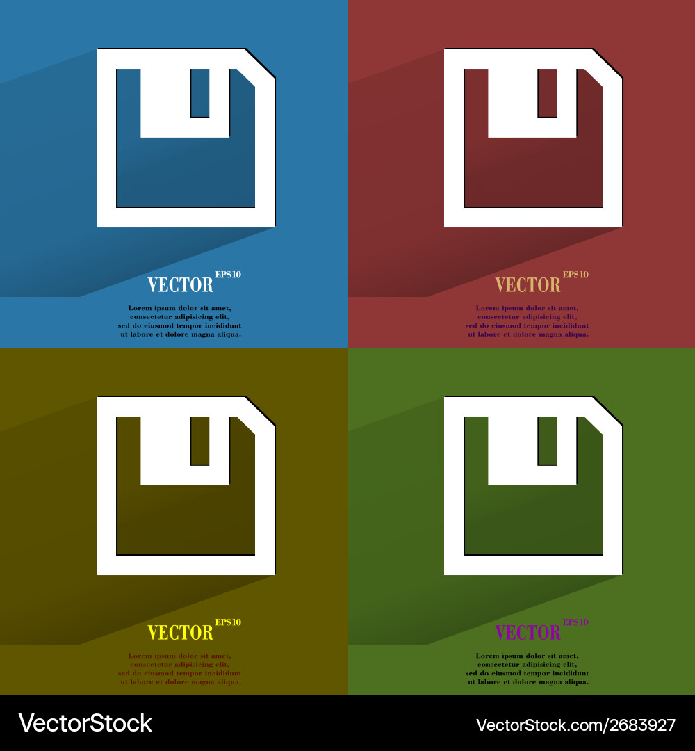 Color set floppy disk flat modern web button Vector Image