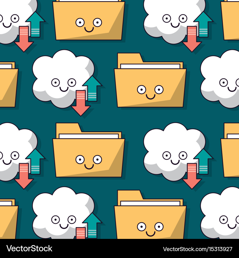 Colorful background with pattern of folders Vector Image
