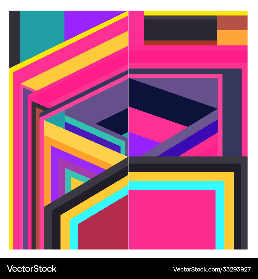 Colorful geometric and curve background pattern Vector Image