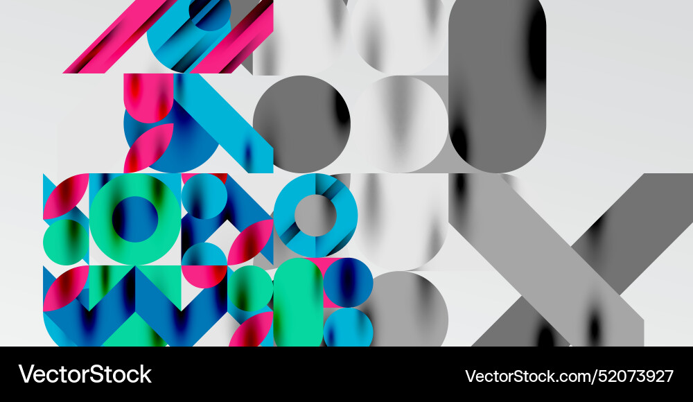 Colorful simple dynamic geometric forms circles Vector Image