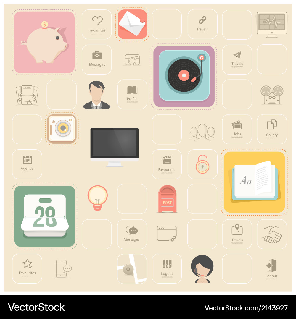 Communication web design elements vector image