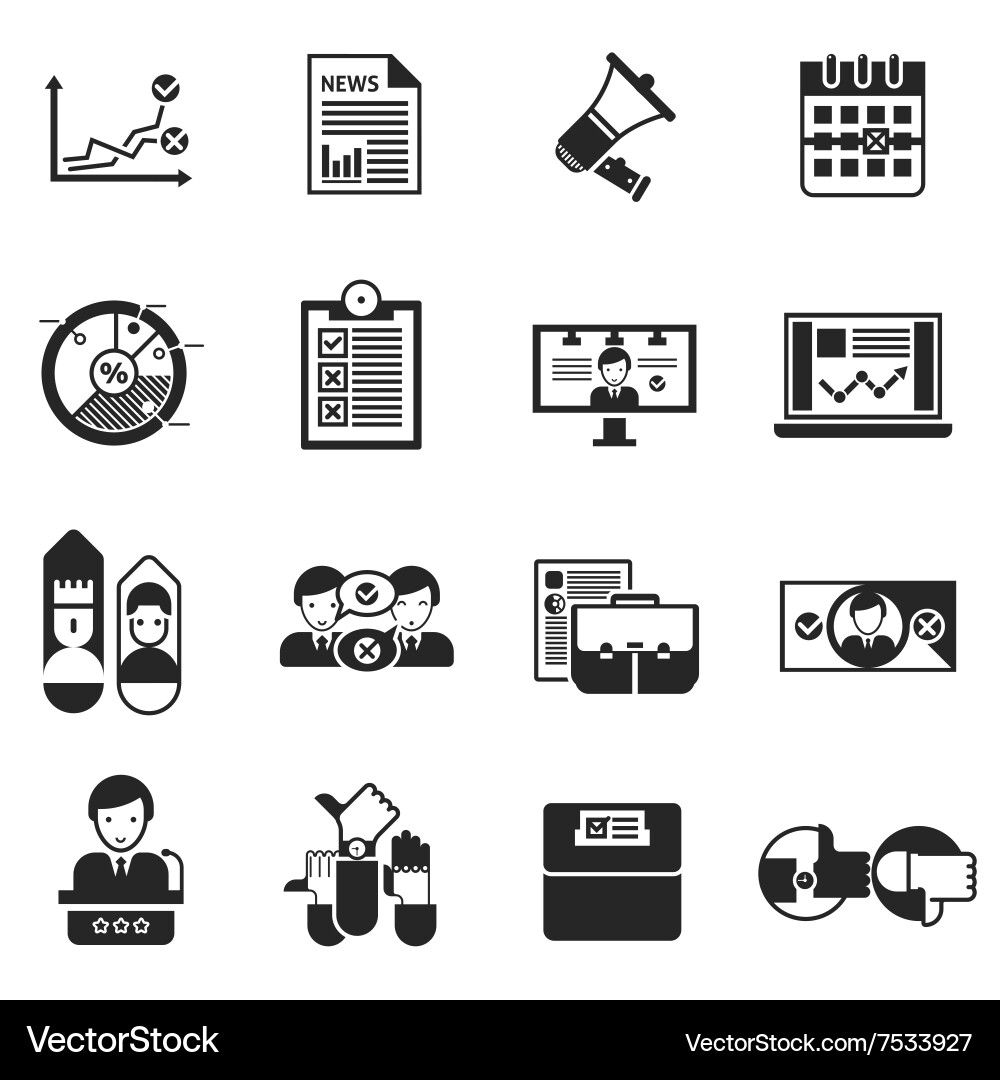 Elections voting icons black set Vector Image
