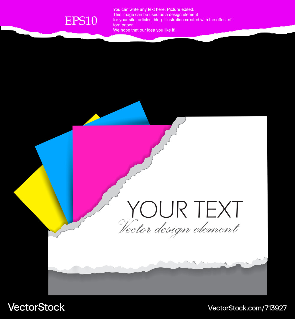 Folder for documents design elements with torn pap vector image