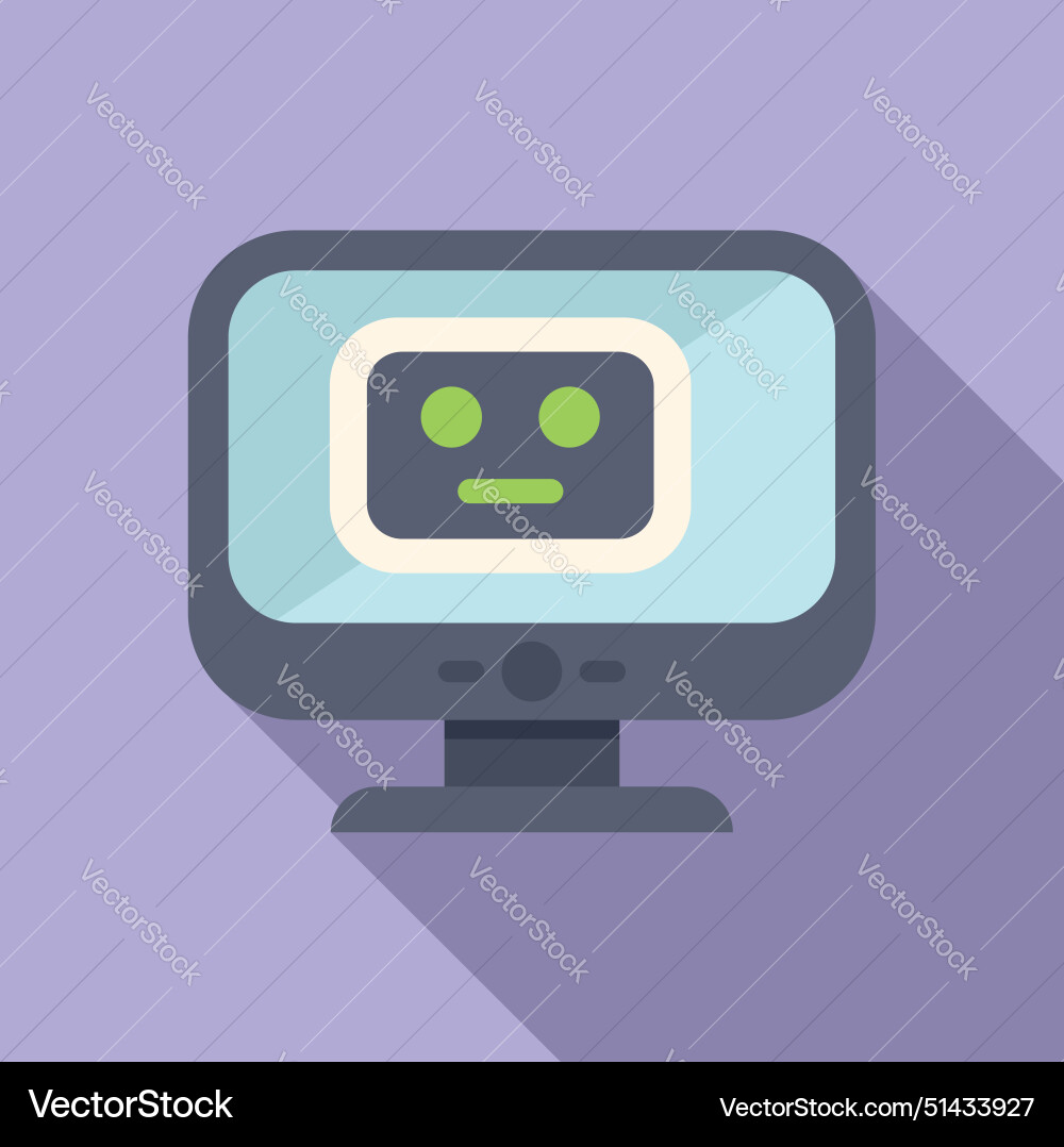 Friendly robot avatar on computer screen Vector Image