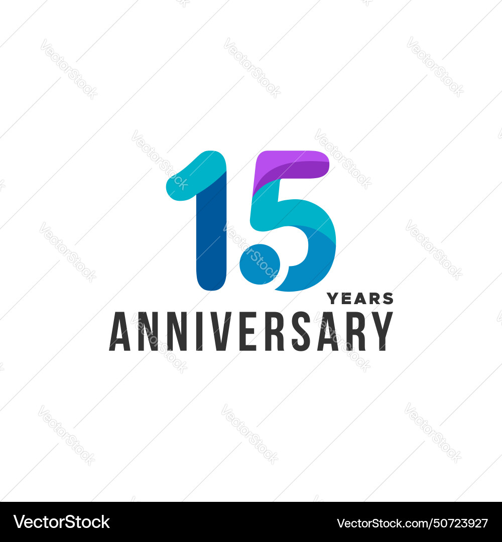 Gradient anniversary number design collection vector image