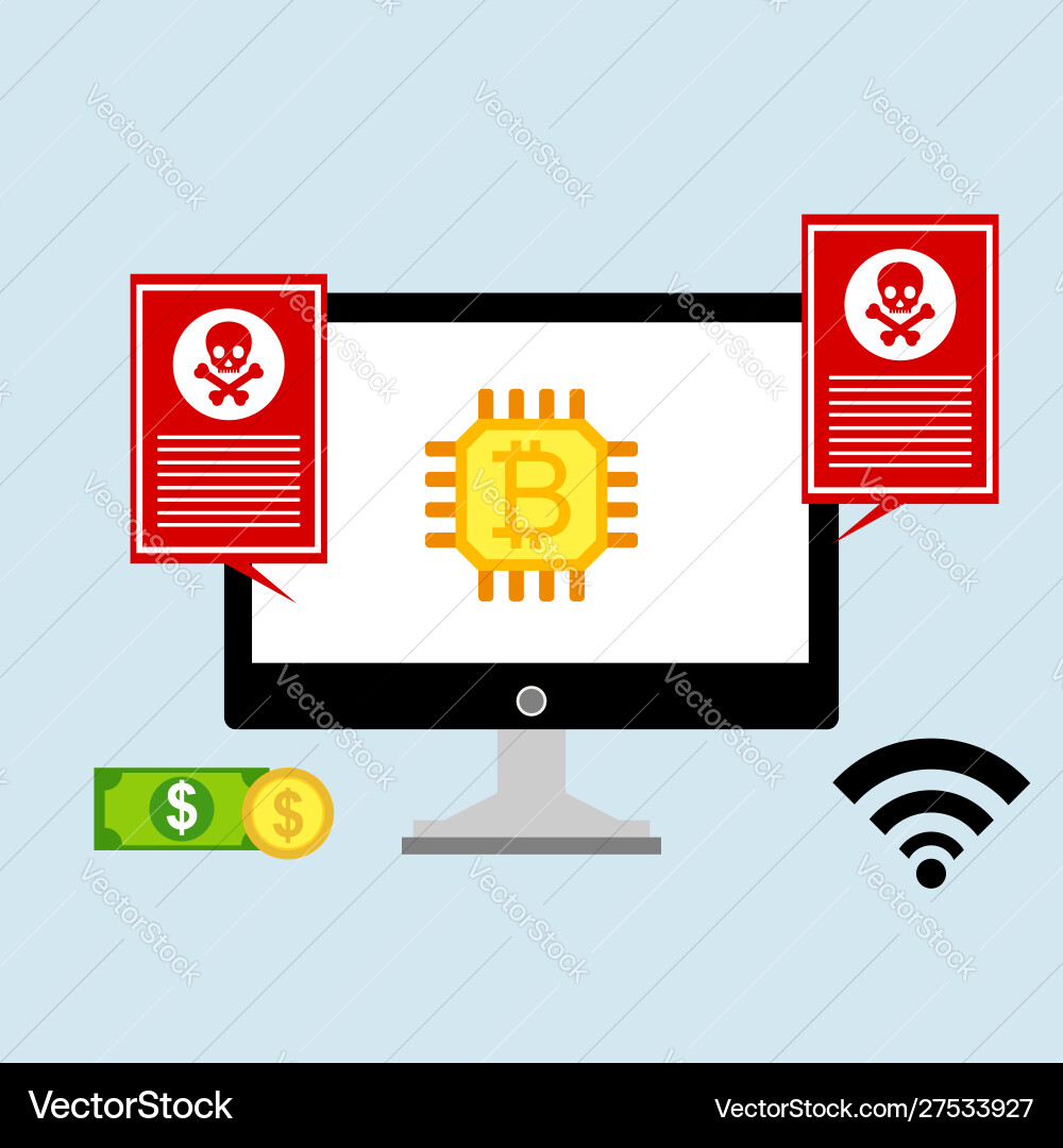 Hacker activity computeralert notification Hacker activity computeralert notification vector image