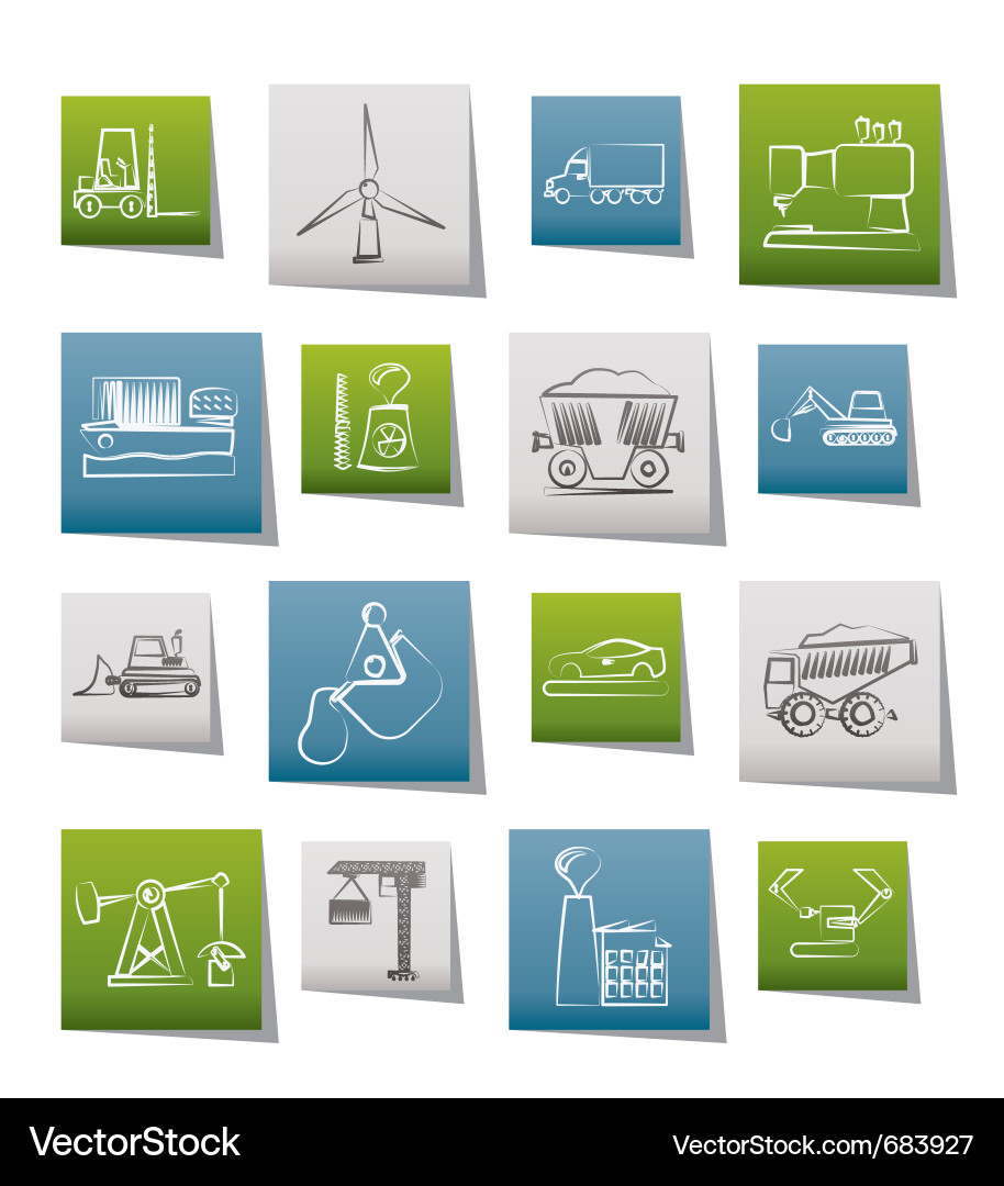 Industrial Icons Set Vector Image