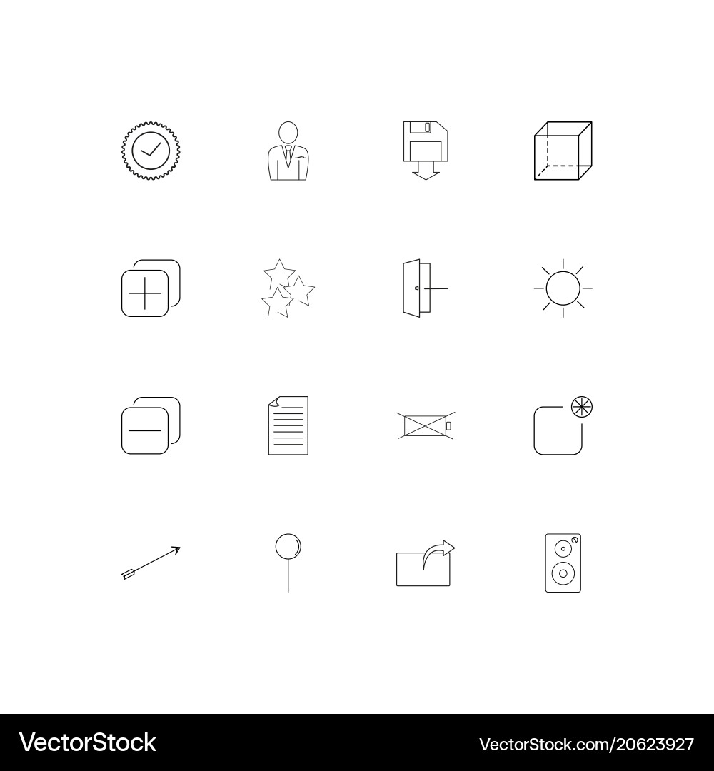 Interface simple linear icons set outlined Vector Image