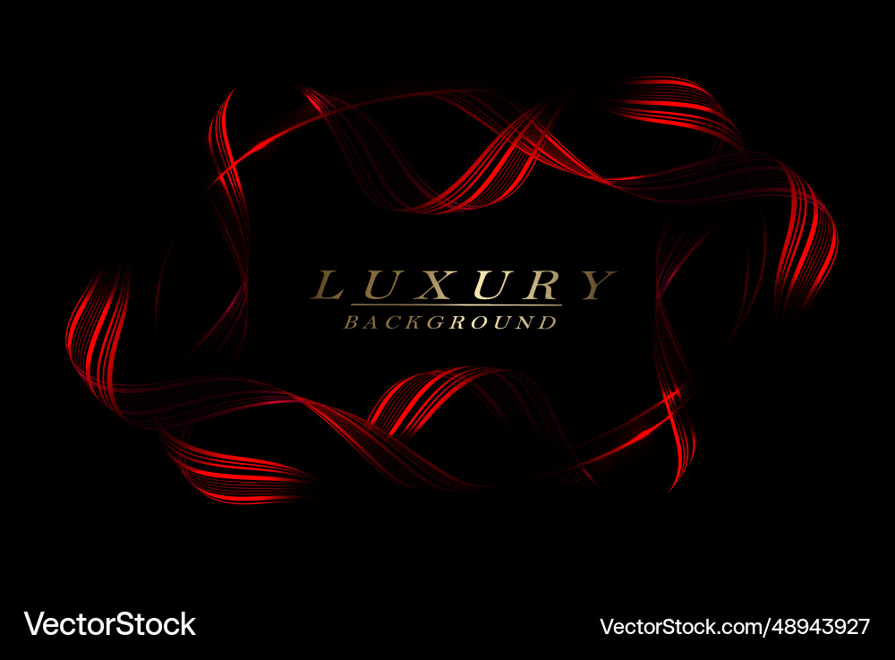 Isolated red frame with wavy patterns on a black Isolated red frame with wavy patterns on a black vector image