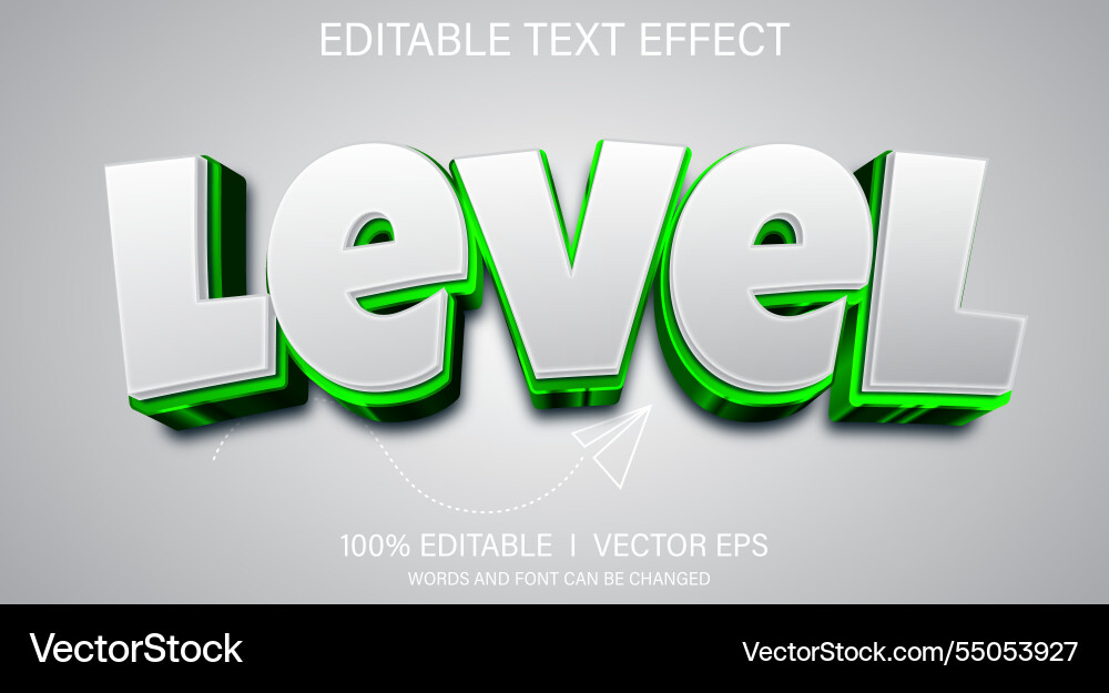 Level 3d text effect with modern style design Level 3d text effect with modern style design vector image
