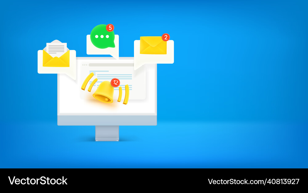 Mailing with notifications banner copy space vector image