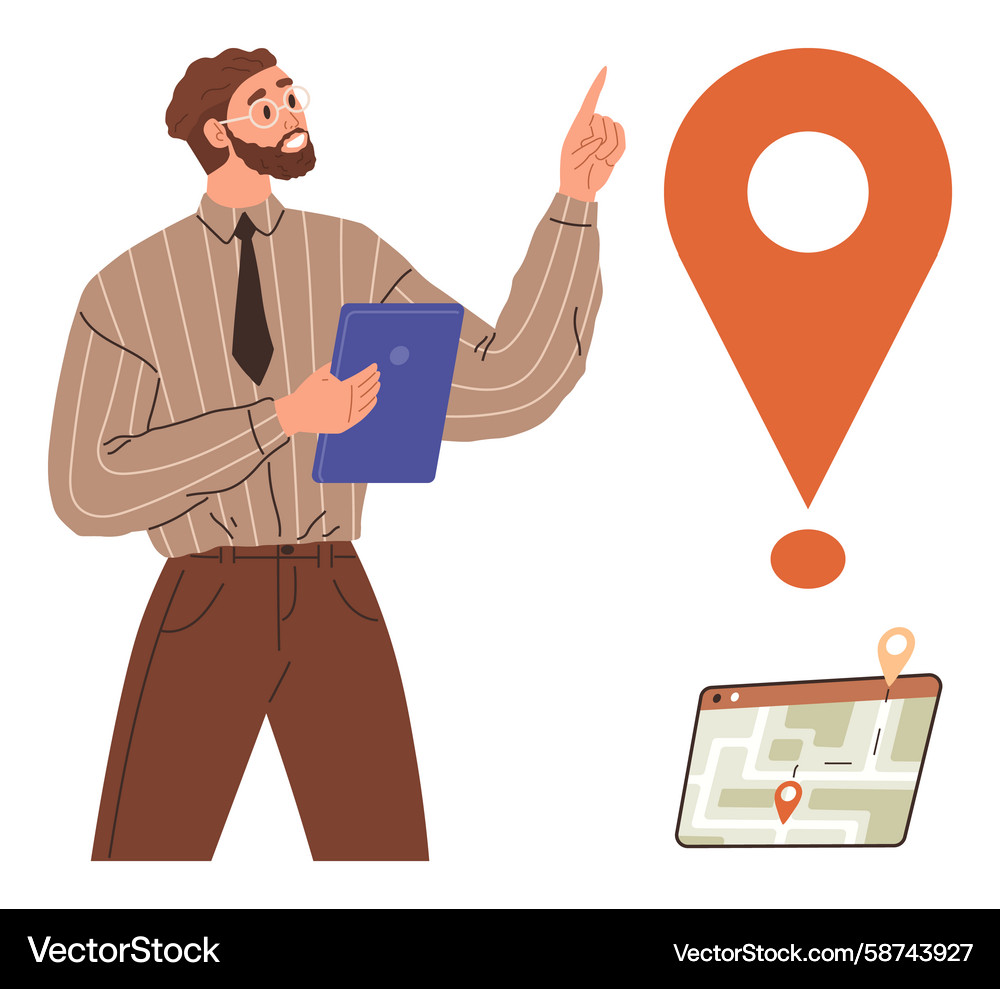 Navigation and Location Technology Vector Image