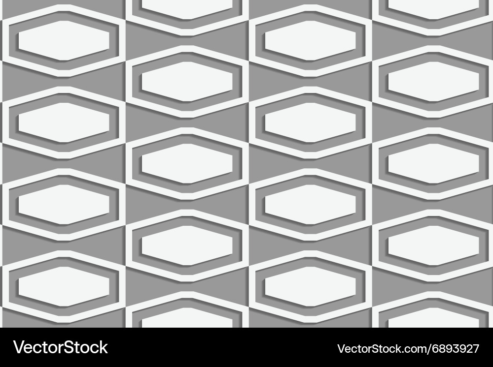 Perforated squashed hexagons in grid vector image