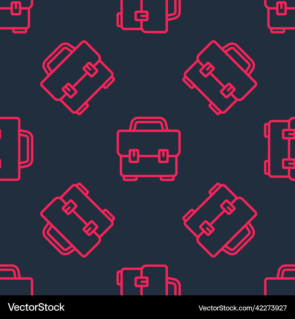 Red line toolbox icon isolated seamless pattern Red line toolbox icon isolated seamless pattern vector image